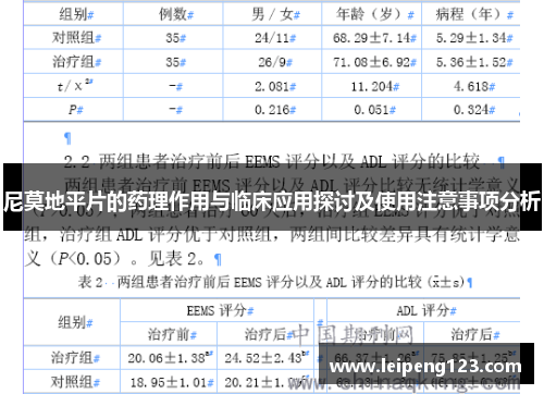 尼莫地平片的药理作用与临床应用探讨及使用注意事项分析